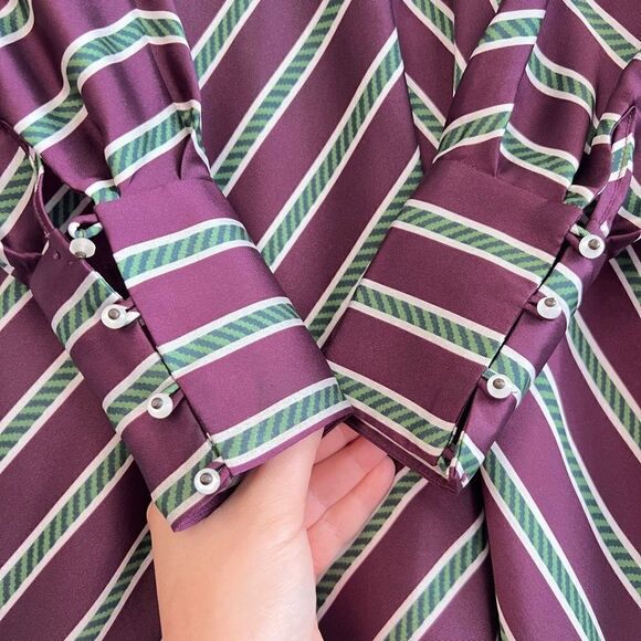 ALEXIS Tena Striped Plunging Empire Shift Dress Size Small Long Sleeve Striped - Picture 12 of 16